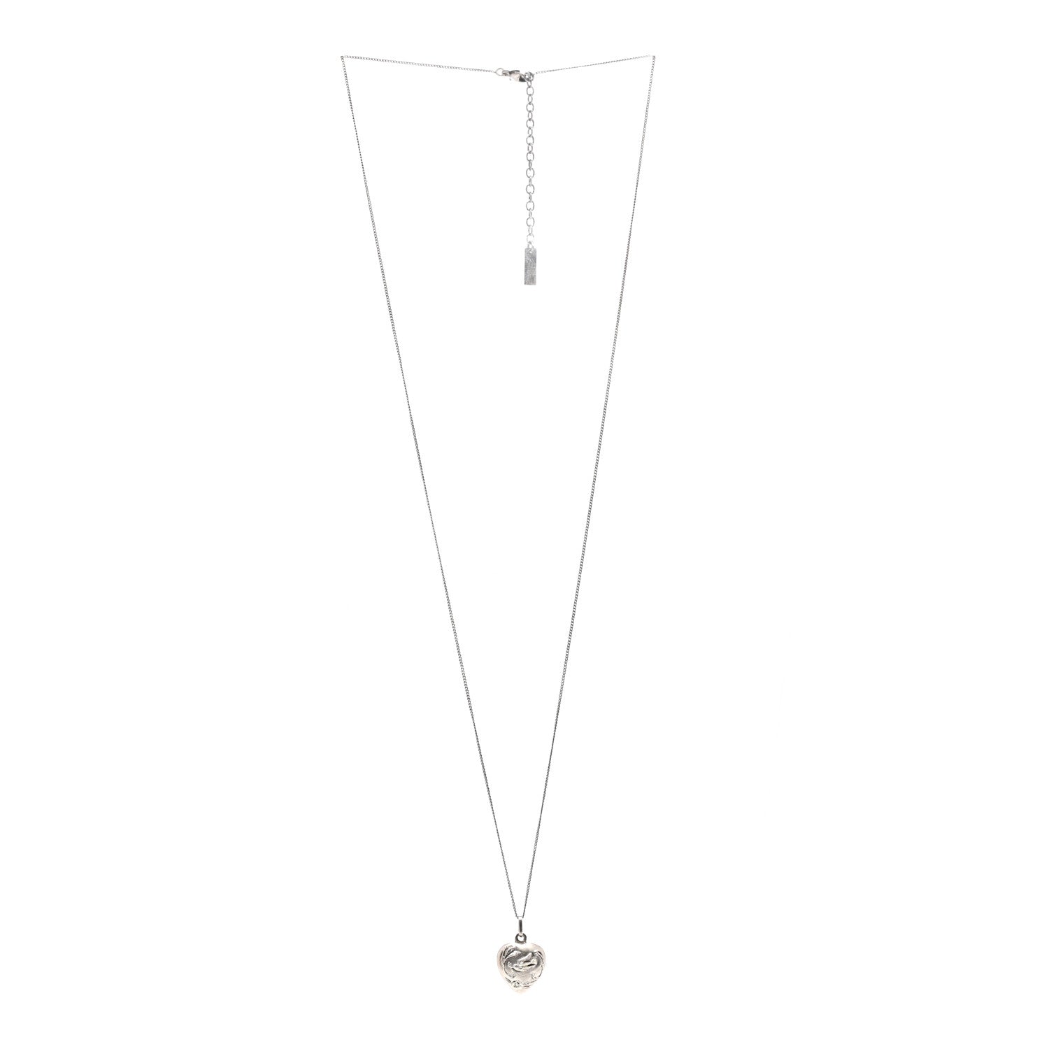 Saint Laurent Metal Heart Necklace Silver 3 of 6