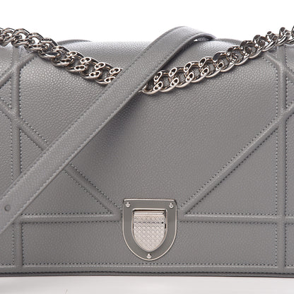 Christian Dior Grained Calfskin Medium Diorama Flap Bag Gris 11 of 11