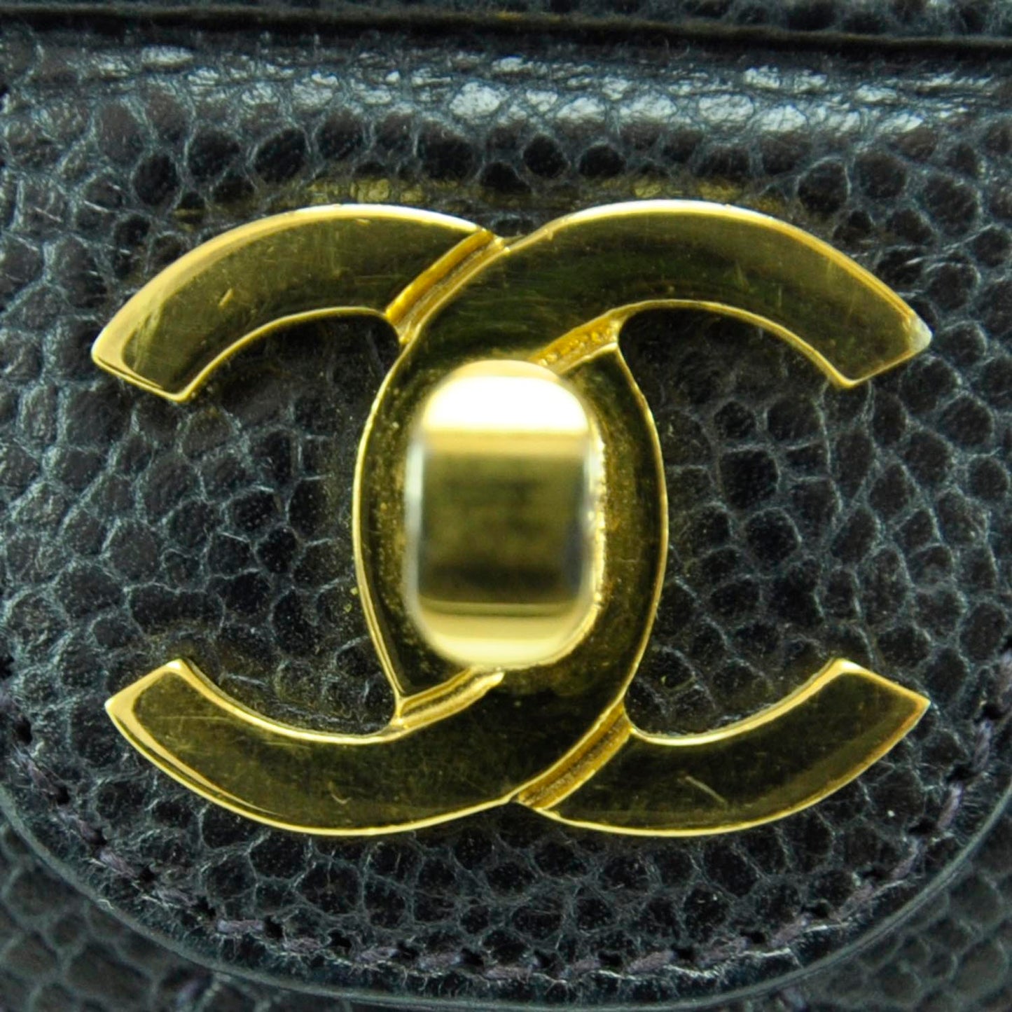 Caviar Quilted Mini Vanity Bag Navy