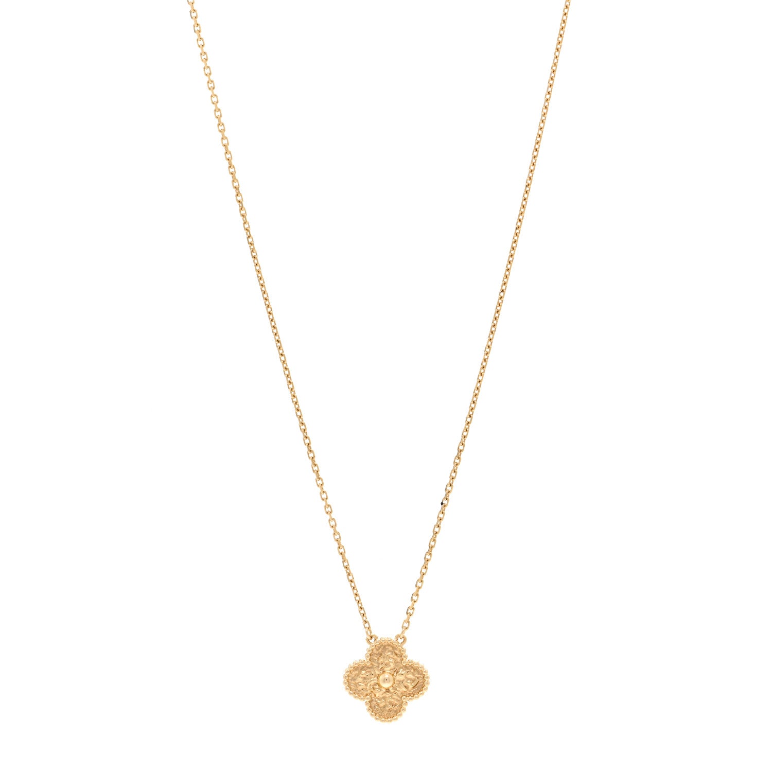 Van Cleef & Arpels 18K Yellow Gold Vintage Alhambra Pendant Necklace 1 of 6