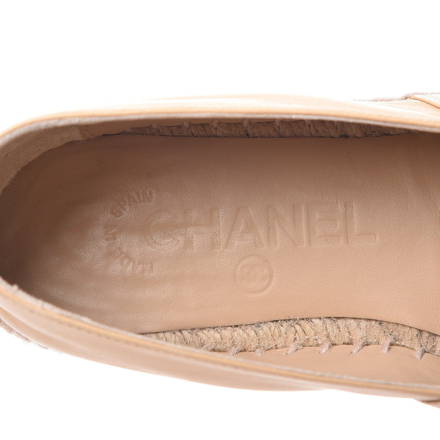 Lambskin CC Espadrilles 36 Beige Black