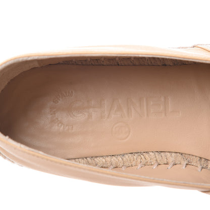 Chanel Lambskin CC Espadrilles 36 Beige Black 6 of 11
