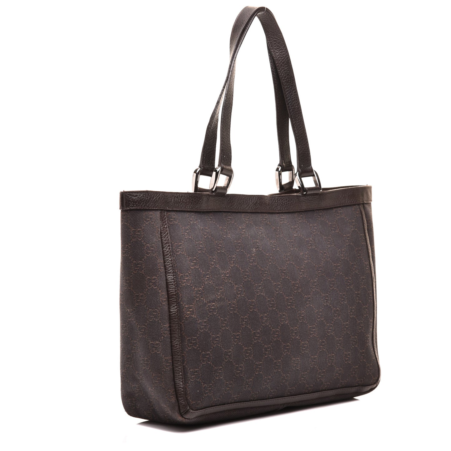 Nylon Monogram Abbey D Ring Tote Dark Brown