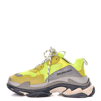 Balenciaga Fabric Mesh Womens Triple S Sneakers 38 Jaune Fluo 1 of 8