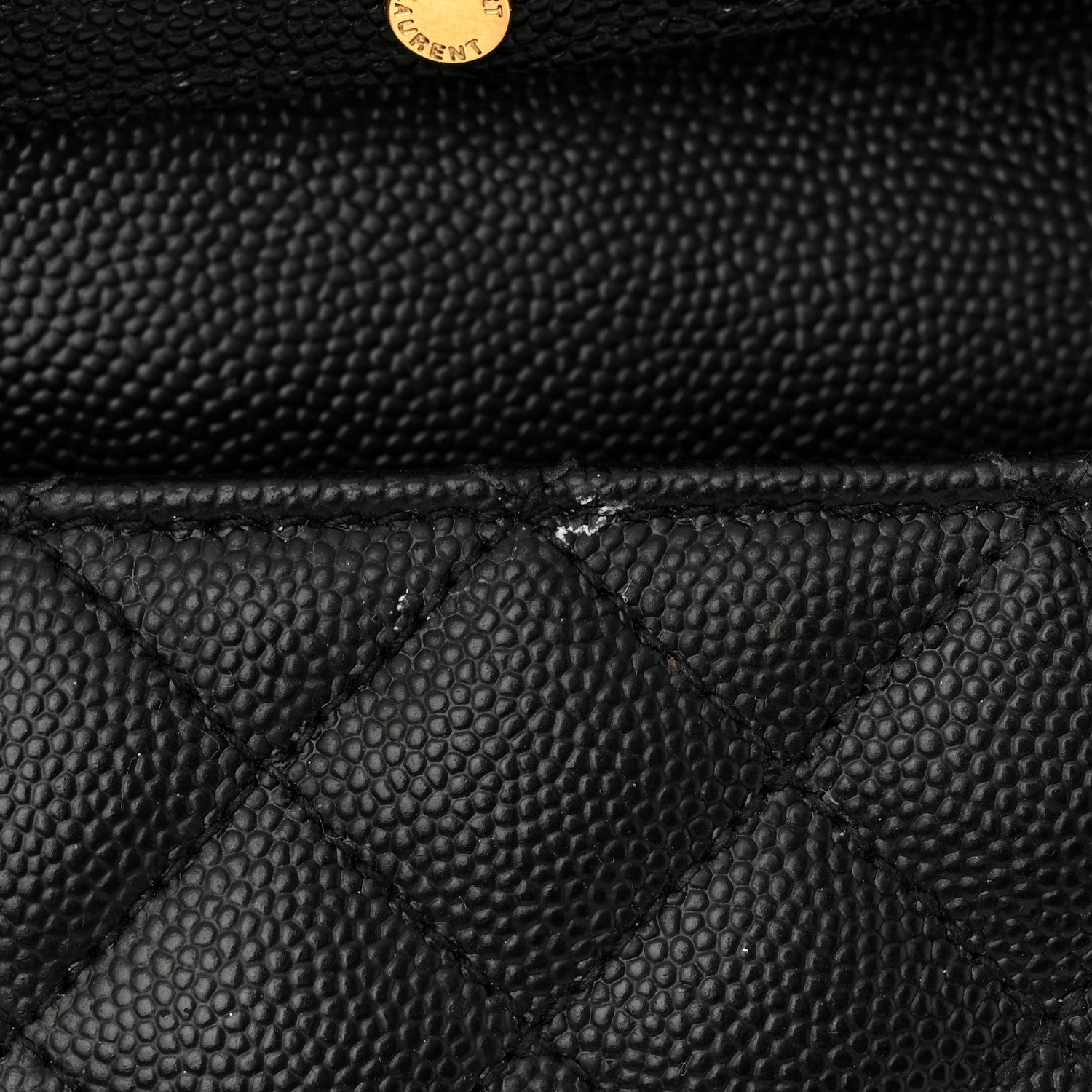 Saint Laurent Grain De Poudre Mixed Matelasse Triquilt Monogram Chain Wallet Black 10 of 16
