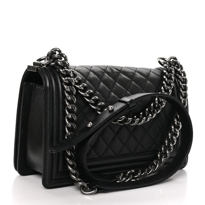 Chanel Caviar Quilted Medium Boy Flap Black 3 of 11
