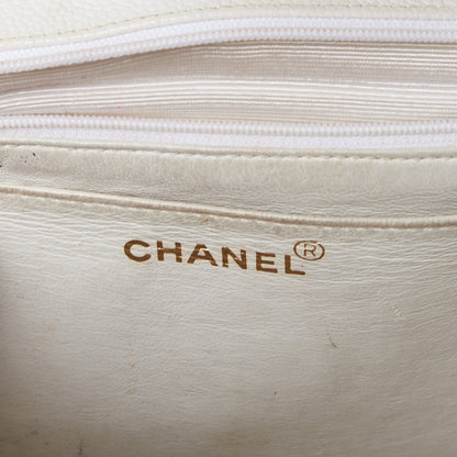 Chanel Caviar Quilted Jumbo Single Flap White 8 of 11