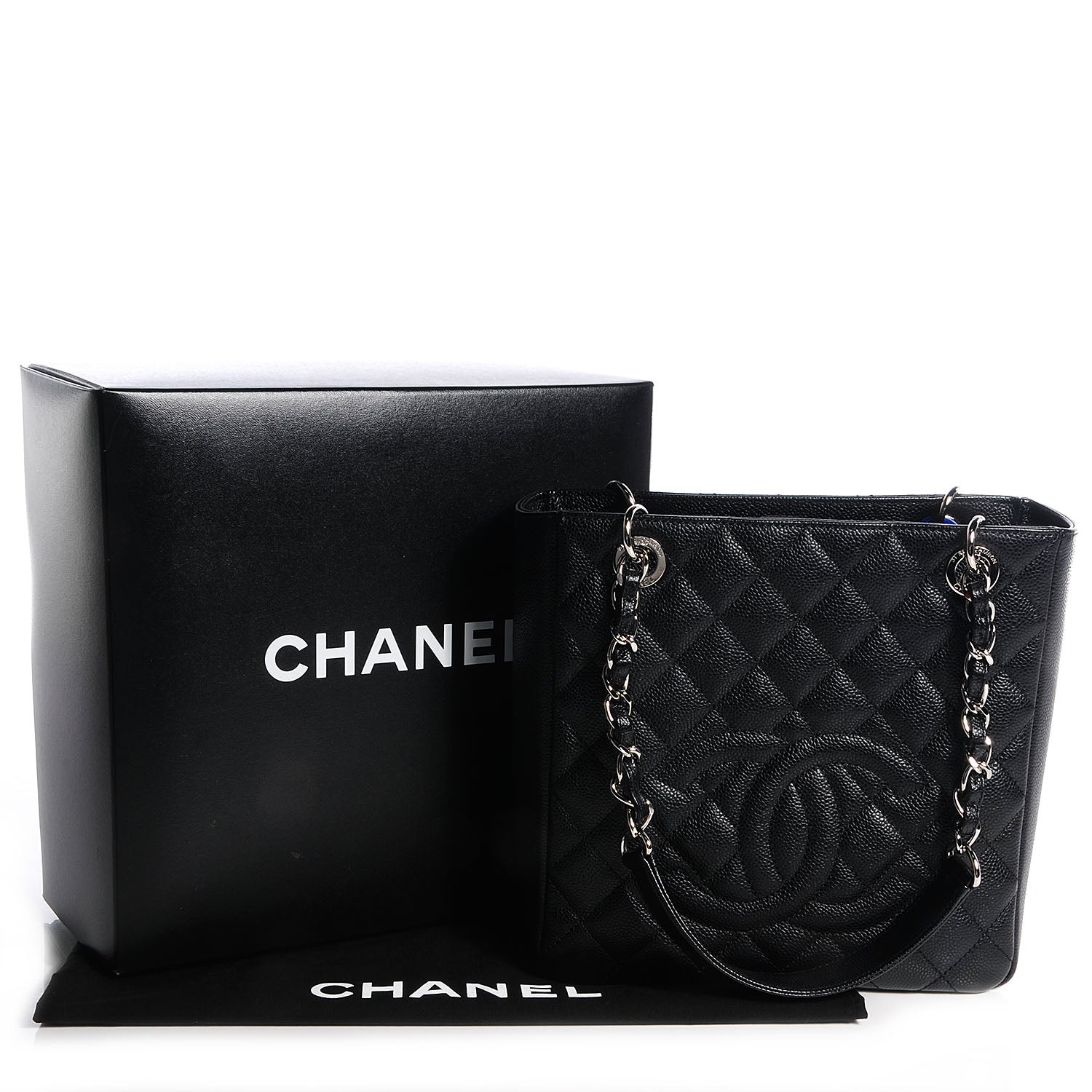 Chanel Caviar Petit Shopping Tote PST Black 5 of 8