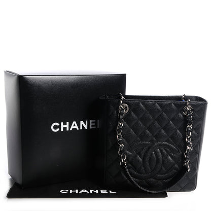 Chanel Caviar Petit Shopping Tote PST Black 5 of 8