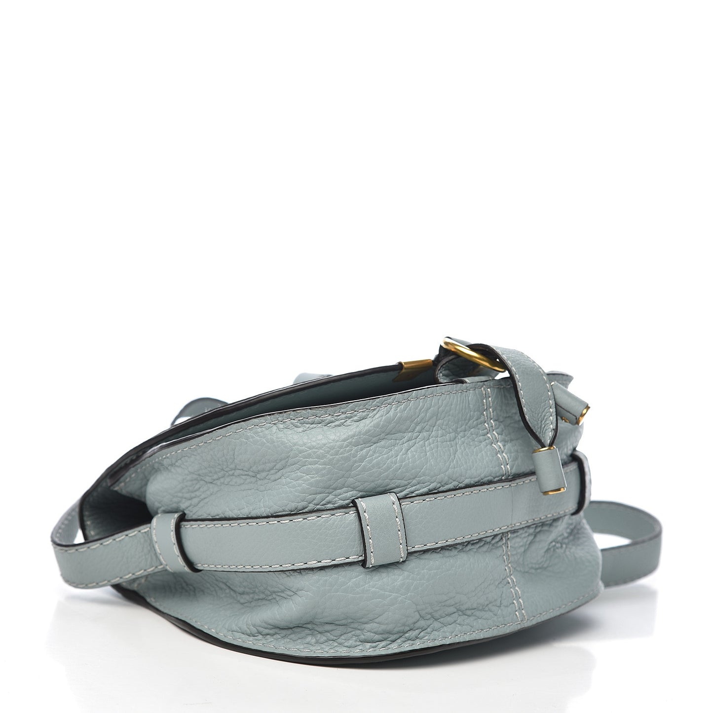 Calfskin Mini Marcie Round Crossbody Bag Faded Blue