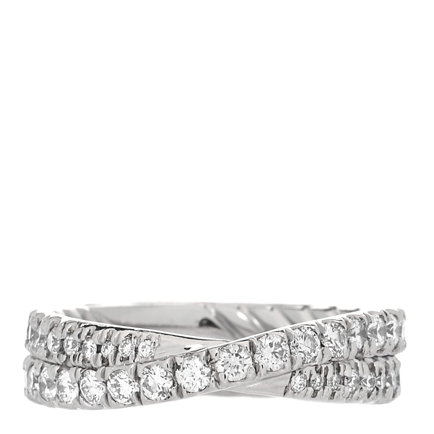 Platinum Diamond Crossover Wedding Band Ring 49 4.75