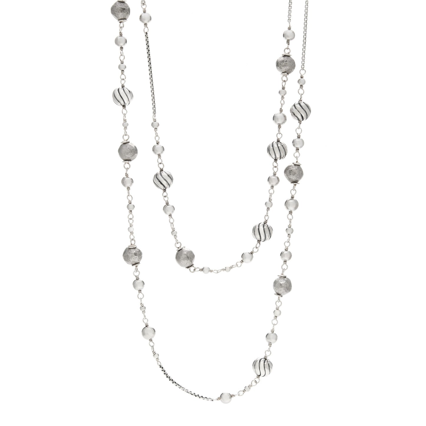 Sterling Silver Quatrefoil Bead Chain Necklace