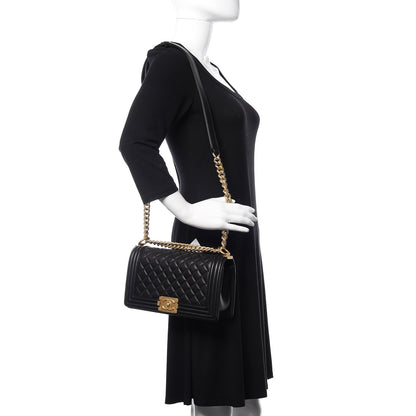 Chanel Lambskin Quilted Medium Boy Flap Black 2 of 10