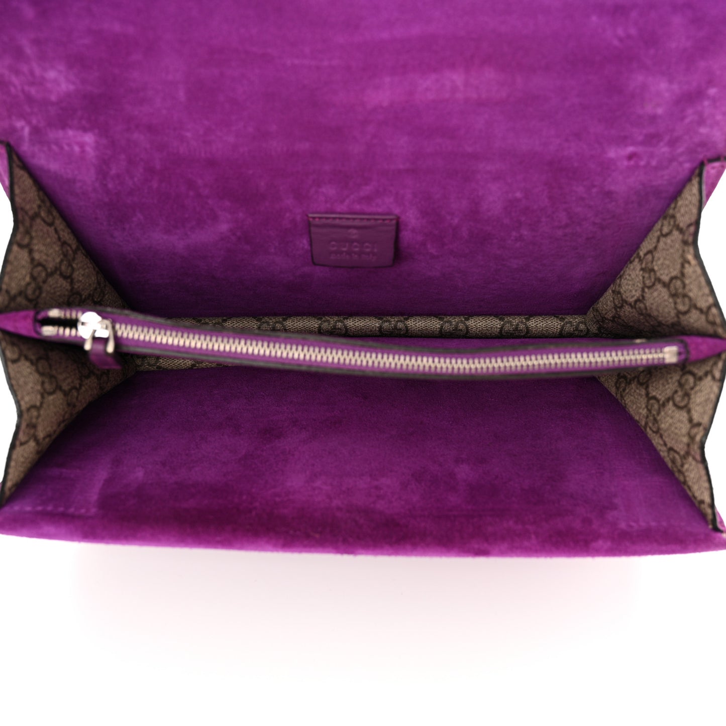 GG Supreme Monogram Suede Small Dionysus Shoulder Bag Purple