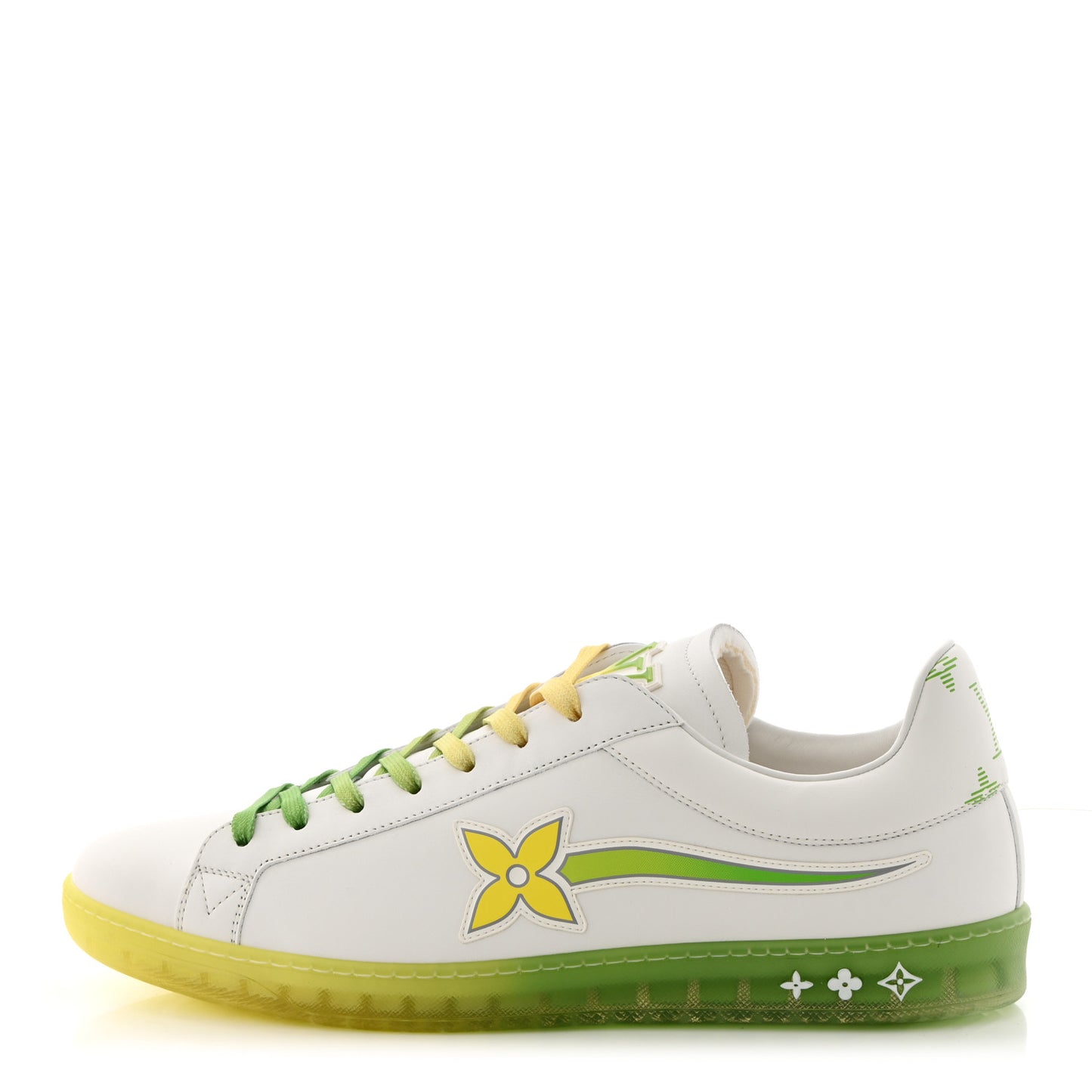Calfskin Mens Luxembourg Samothrace Sneakers 8.5 White Yellow Green