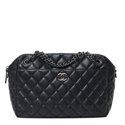 Chanel Lambskin Quilted Large Camera Case Navy Blue 1 of 8