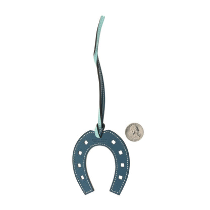 Hermes Swift Paddock Horseshoe Bag Charm Bleu Atoll Colvert 2 of 4