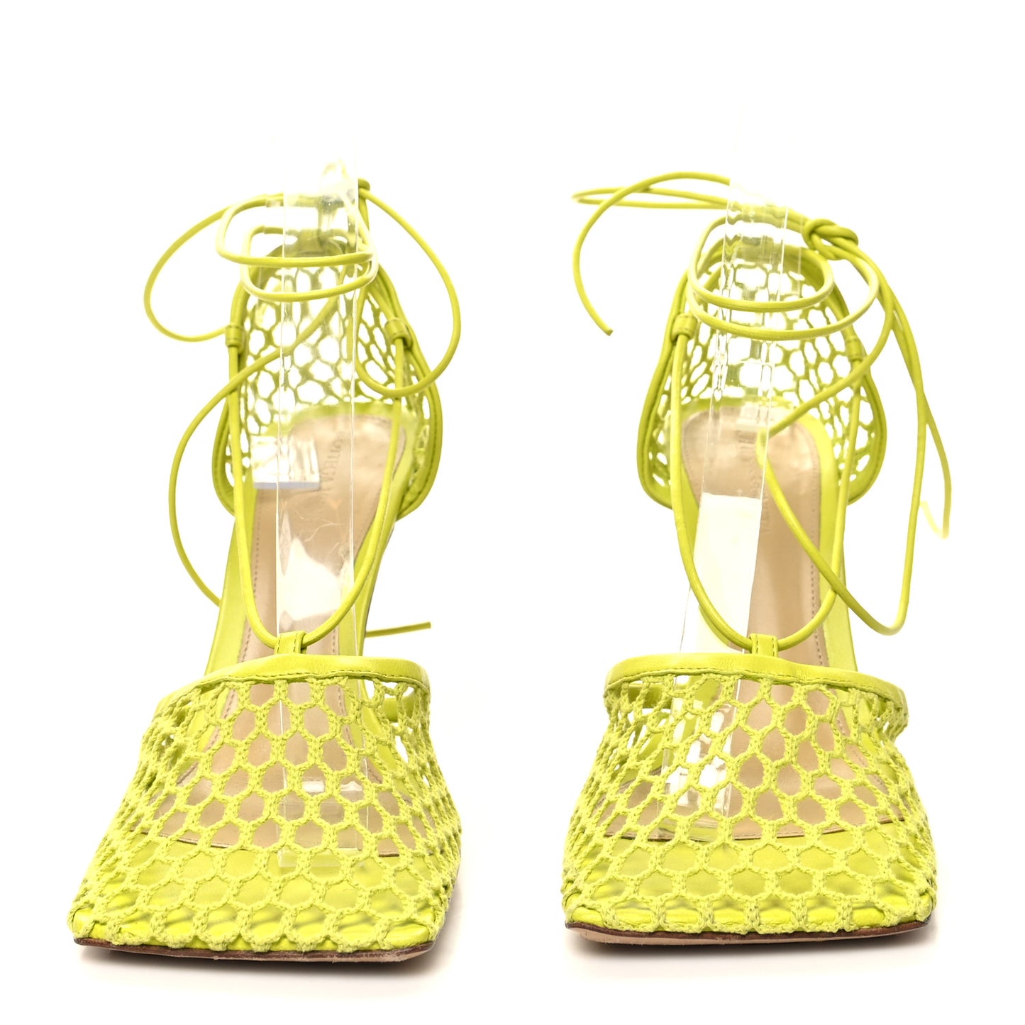 Mesh Nappa Stretch Ankle Tie Sandals 39 Kiwi