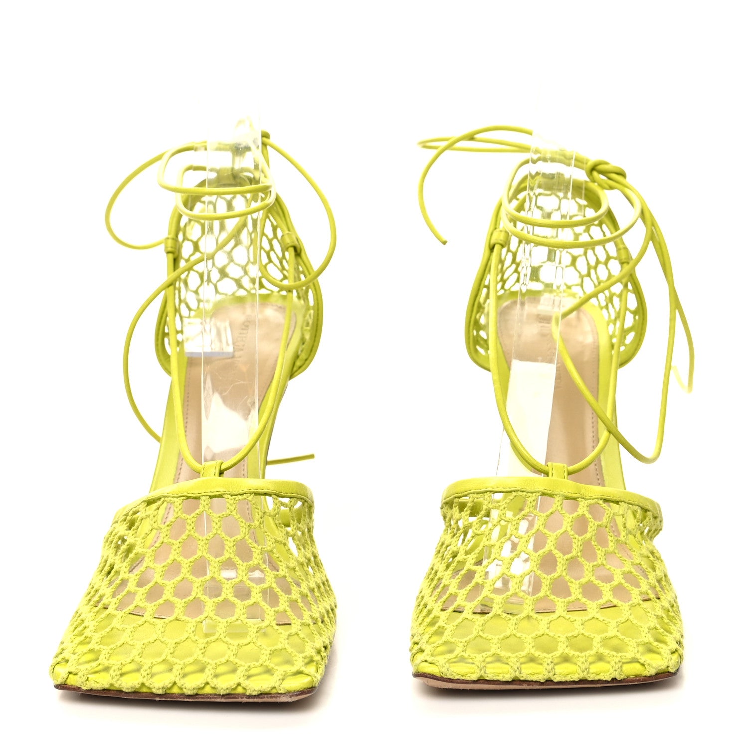 Bottega Veneta Mesh Nappa Stretch Ankle Tie Sandals 39 Kiwi 2 of 7
