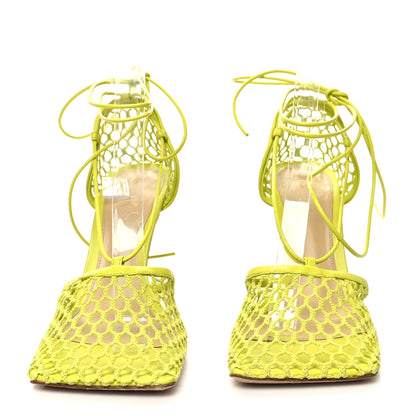 Bottega Veneta Mesh Nappa Stretch Ankle Tie Sandals 39 Kiwi 2 of 7