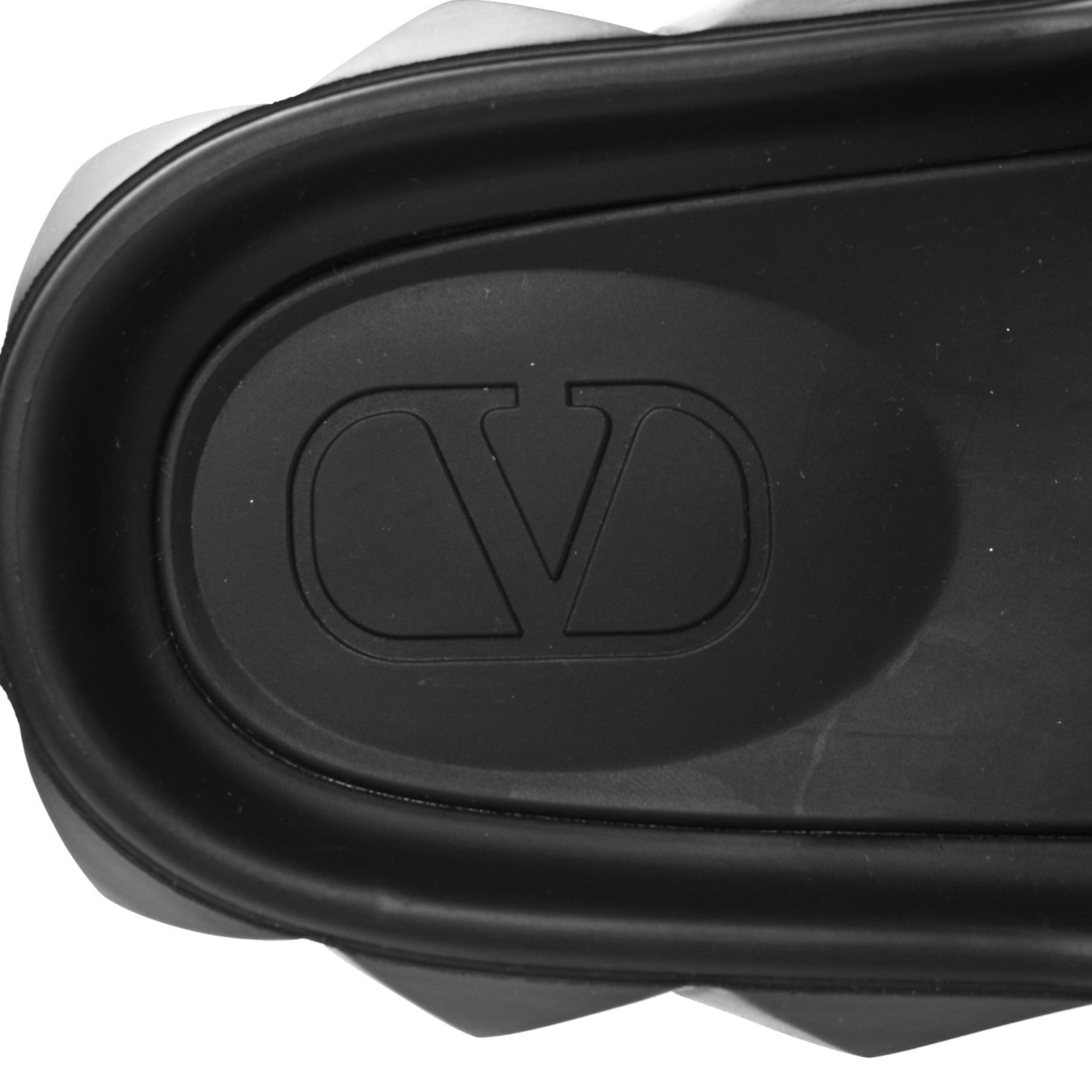 Valentino Garavani Rubber Roman Stud Turtle Slide Sandals 36 Black 8 of 8