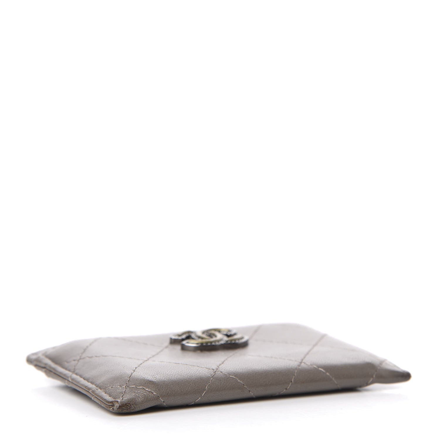 Chanel Lambskin Quilted CC Card Holder Dark Grey 4 of 13