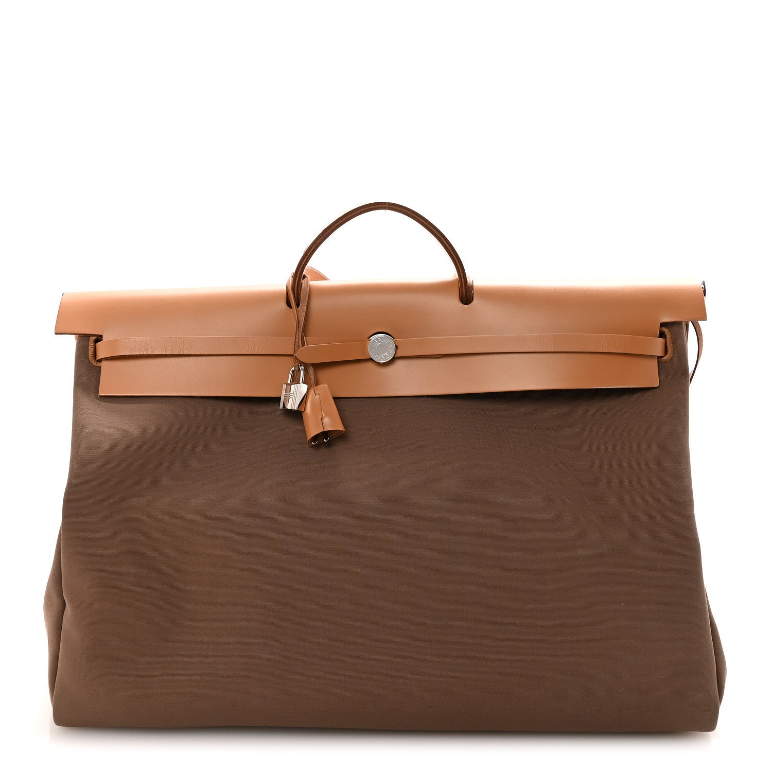 Hermes Military Toile Vache Hunter Herbag Cabine Zip 50 Etoupe Dune 1 of 11