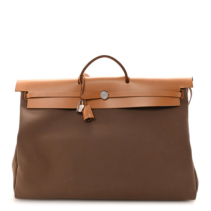 Hermes Military Toile Vache Hunter Herbag Cabine Zip 50 Etoupe Dune 1 of 11