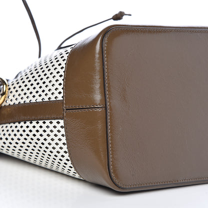 Fendi Vitello Liberty Glossy Lambskin F is Fendi Perforated Large Mon Tresor Bucket Bag White Ice Rust Maya 10 of 11