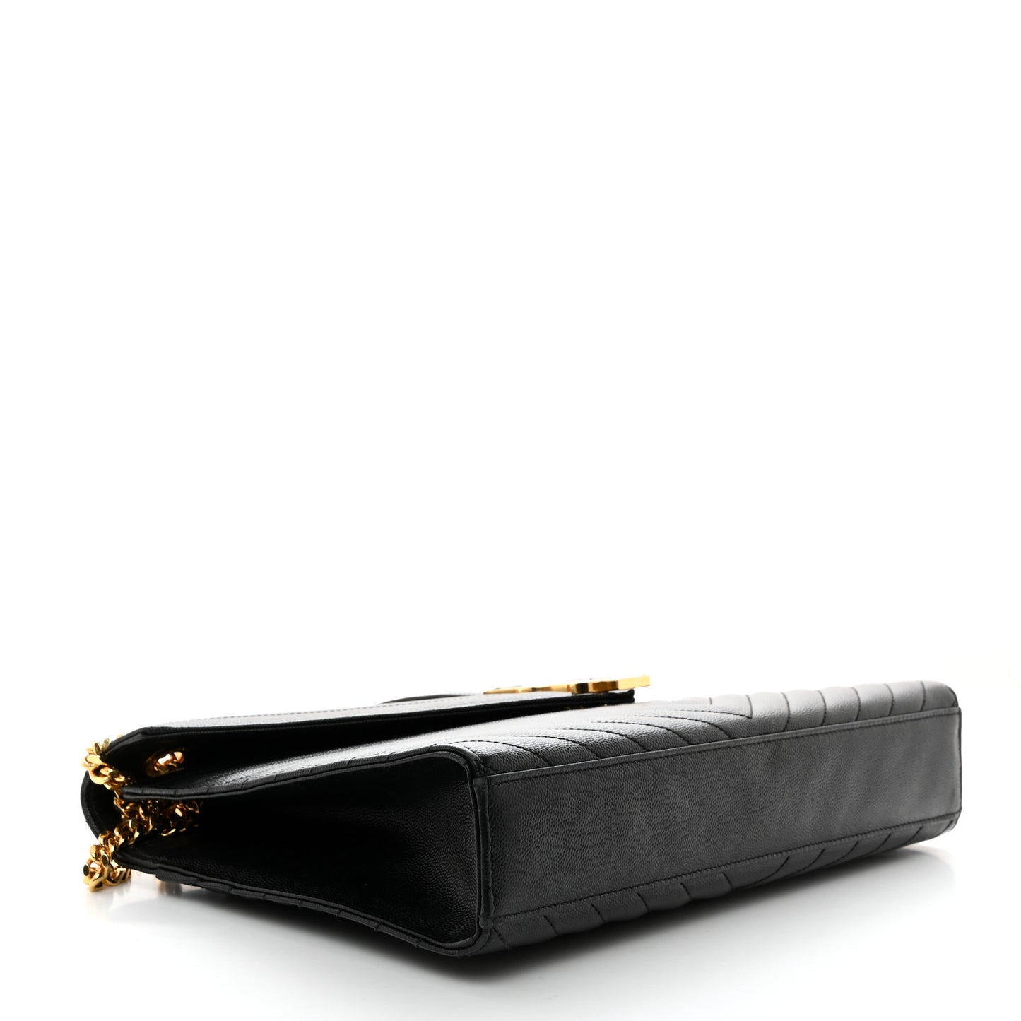 Grain De Poudre Matelasse Chevron Large Monogram Satchel Black