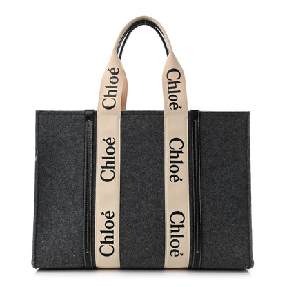 Chloe Felt Large Woody Ribbon Tote Cashmere Grey 1 of 10