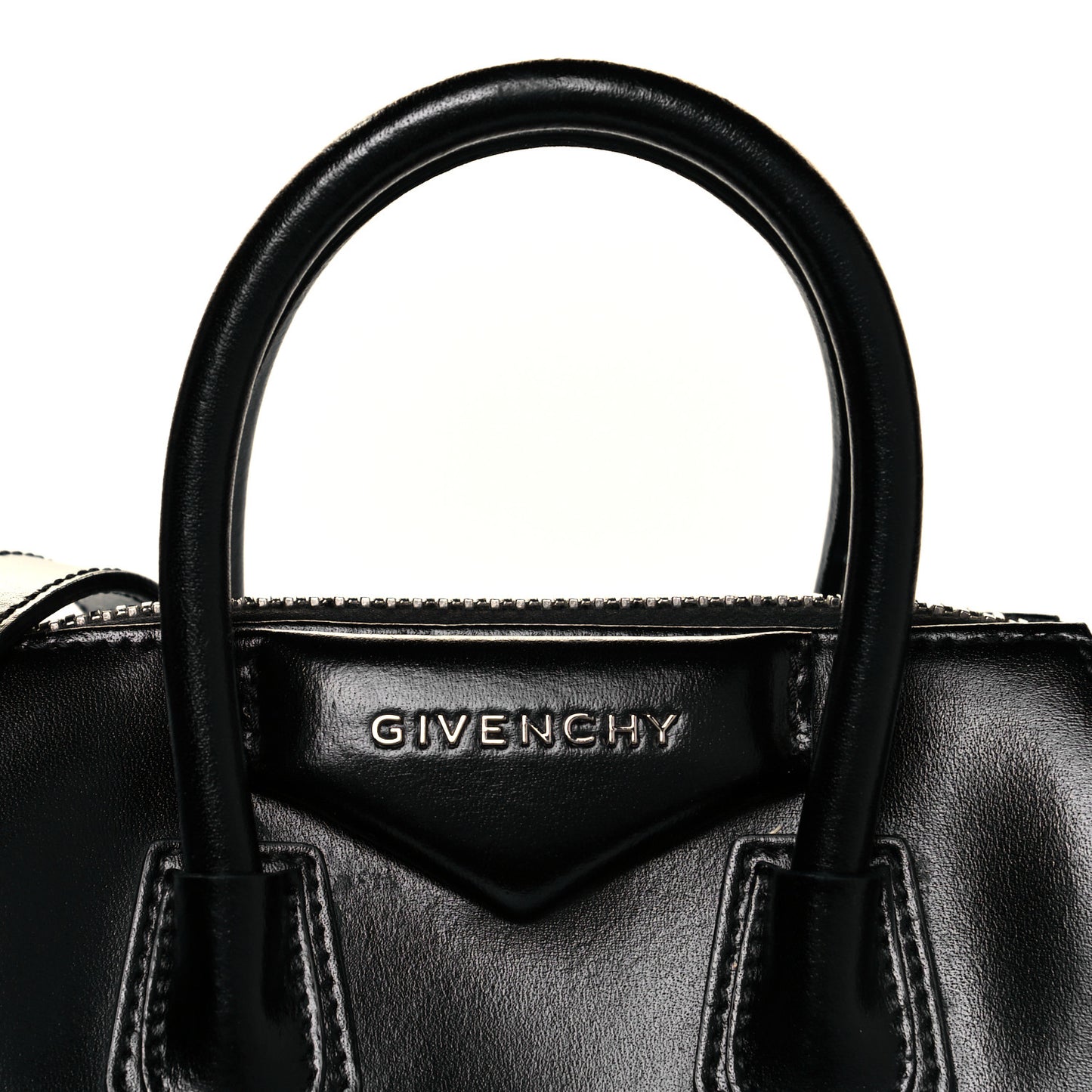 Shiny Lord Calfskin Mini Antigona Black