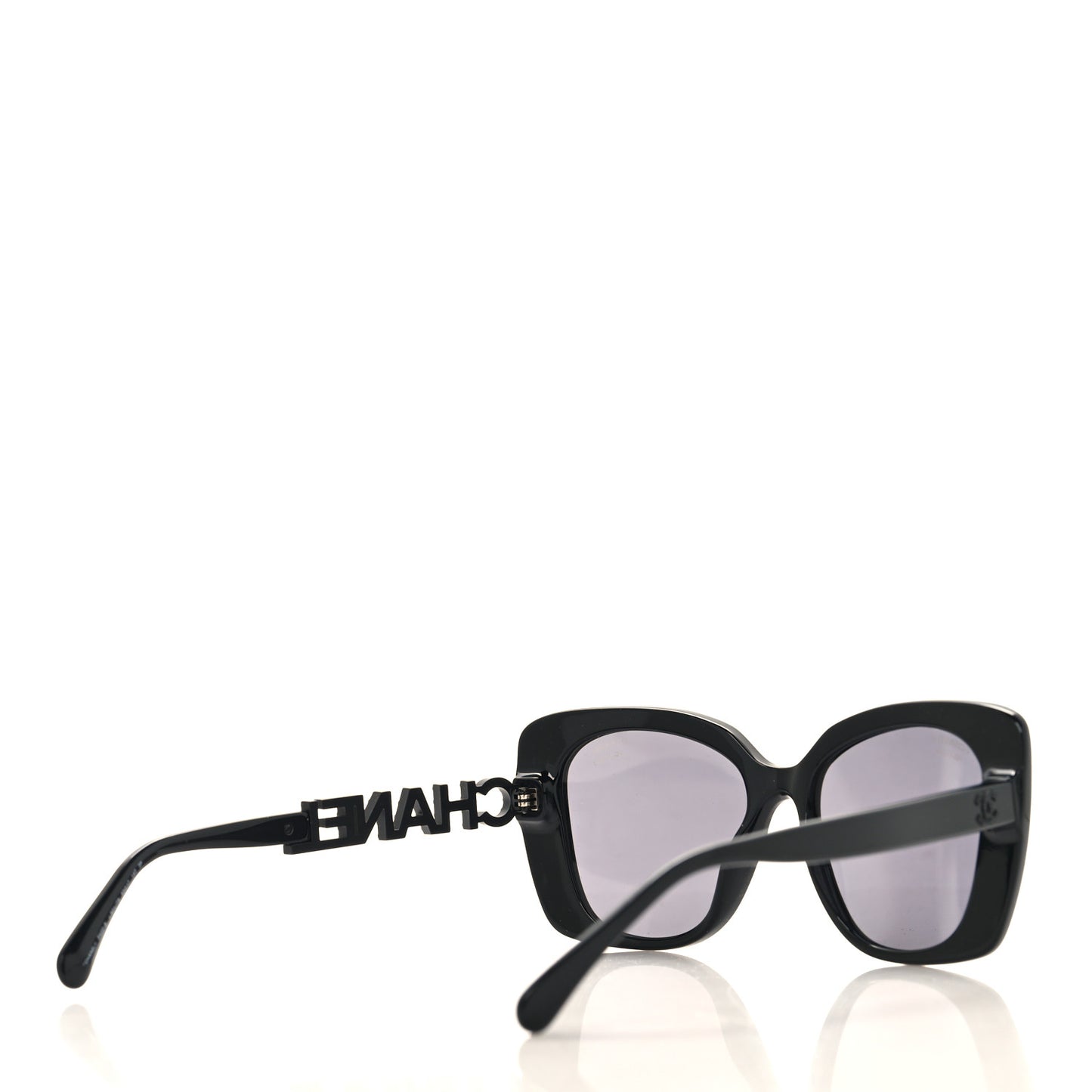 Acetate Strass Polarized Square Sunglasses 5422-B Black
