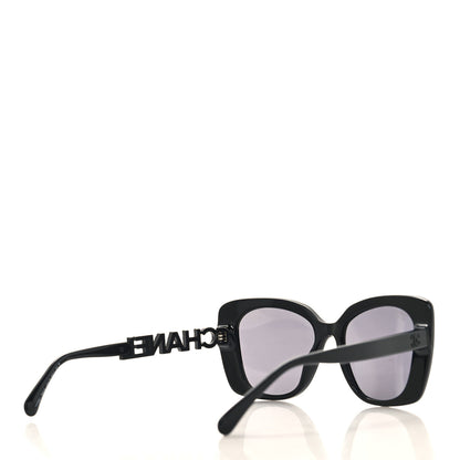 Chanel Acetate Strass Polarized Square Sunglasses 5422-B Black 4 of 7