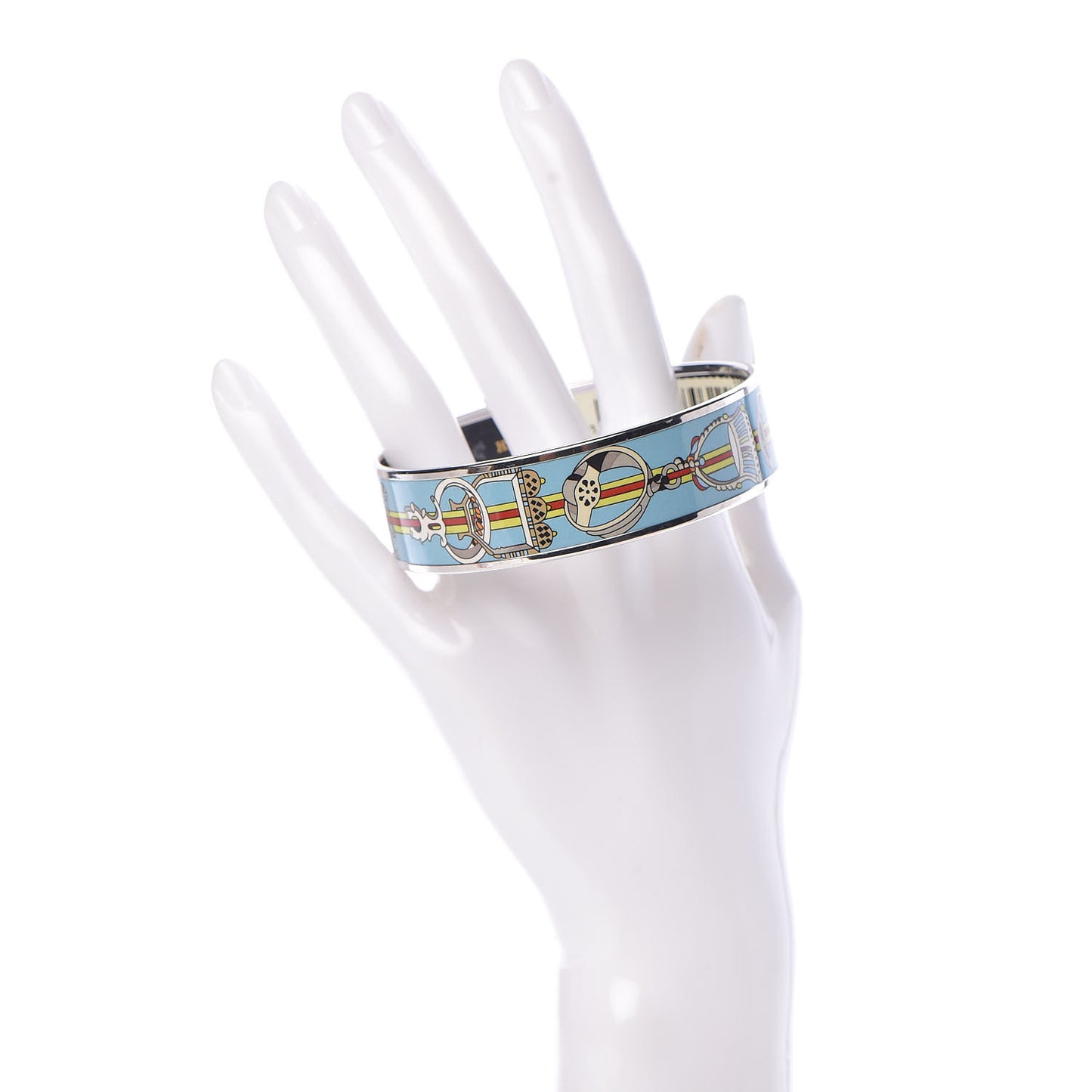 Enamel Printed Wide Concours d'Etrier Bracelet Bracelet 70