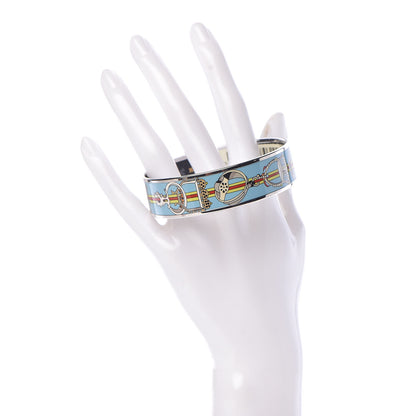 Hermes Enamel Printed Wide Concours d'Etrier Bracelet Bracelet 70 2 of 6