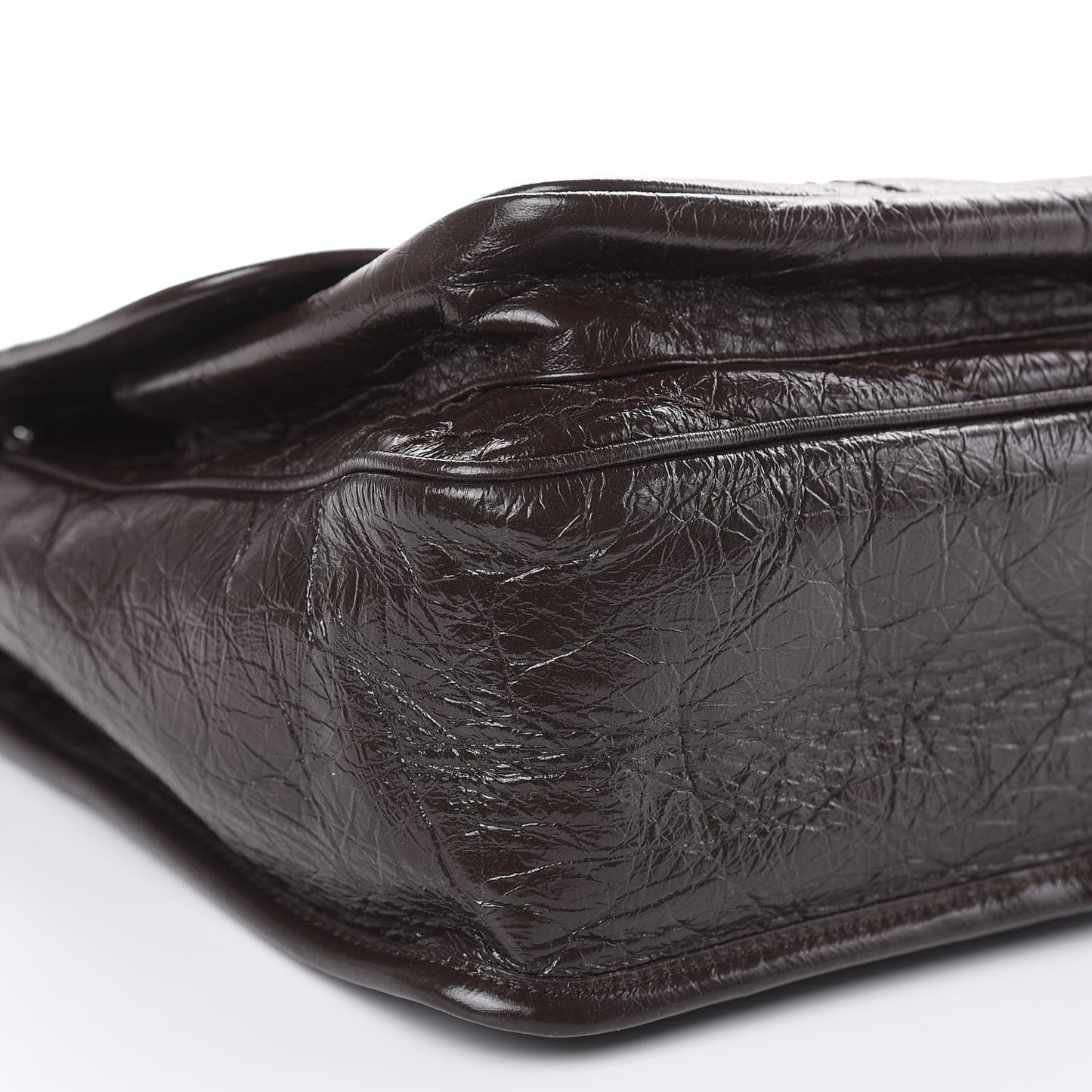 Crinkled Calfskin Matelasse Monogram Medium Niki Chain Satchel Western Moka