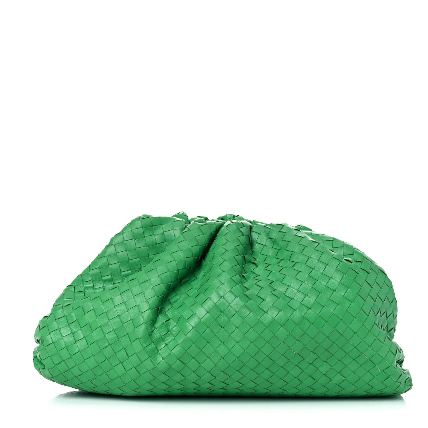 Bottega Veneta Nappa Maxi Intrecciato The Pouch Oversized Clutch Racing Green 1 of 15