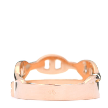 Hermes 18K Rose Gold Diamond Kelly Double Tour Ring 53 6.25 3 of 5