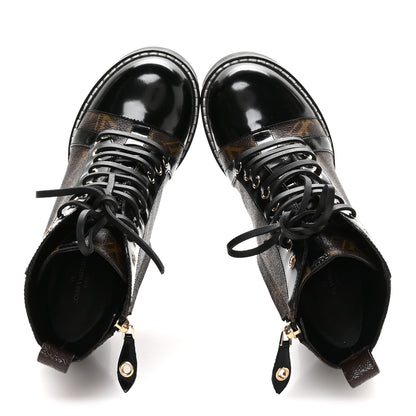 Louis Vuitton Patent Calfskin Monogram Star Trail Ankle Boots 37.5 Black 2 of 7