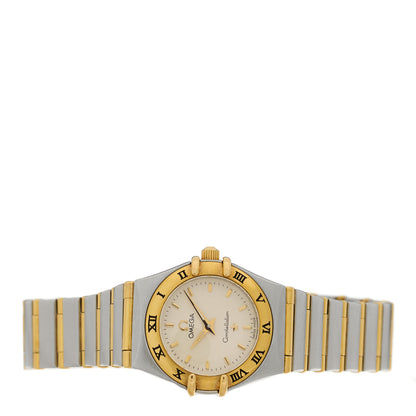 Omega Stainless Steel 18K Yellow Gold 22mm Constellation Quartz Watch White 1362.30 2 of 4