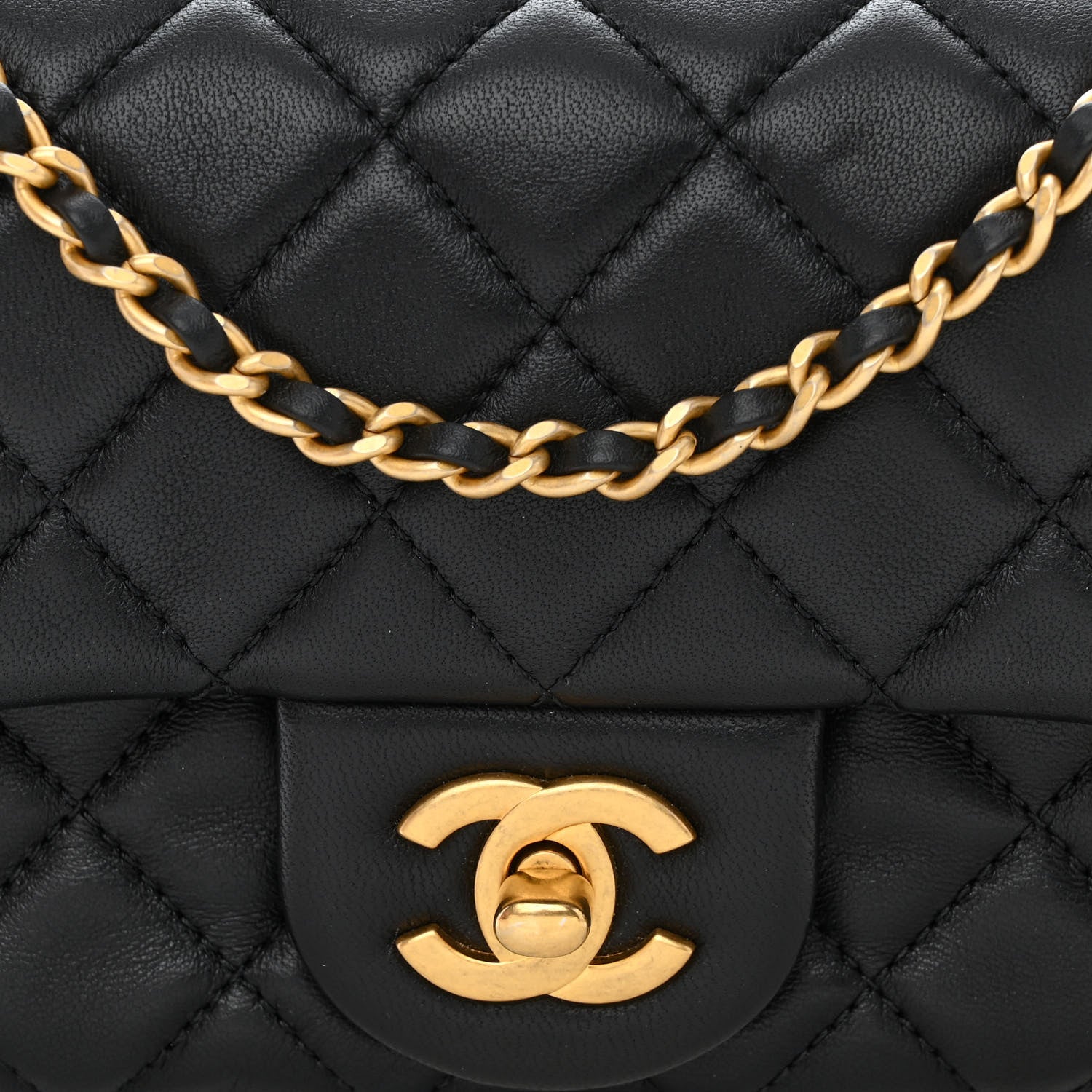 Chanel Lambskin Quilted Mini Rectangular Pearl Crush Flap Black 8 of 11