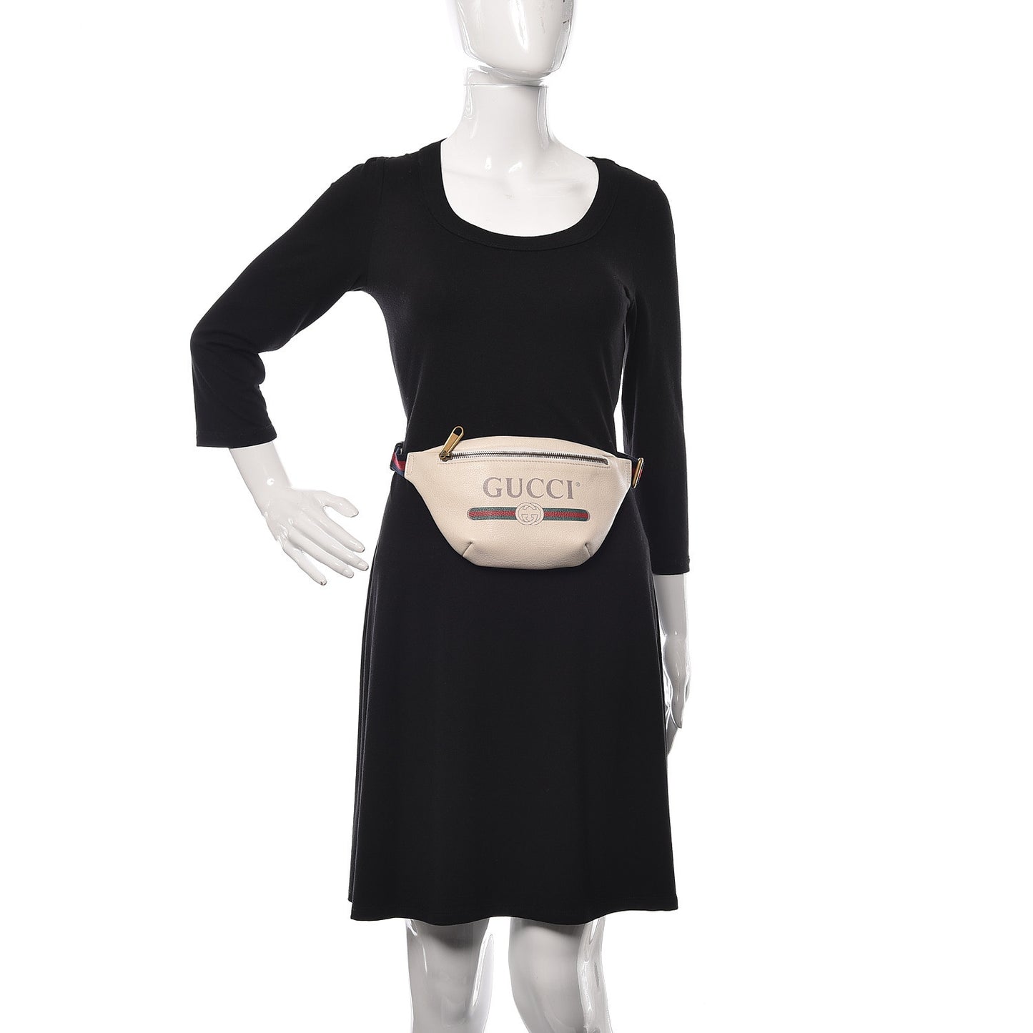 Grained Calfskin Small Logo Belt Bag White