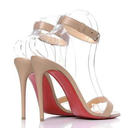 Christian Louboutin Nappa Shiny PVC Jonatina 100 Sandals 37.5 Nude 3 of 7