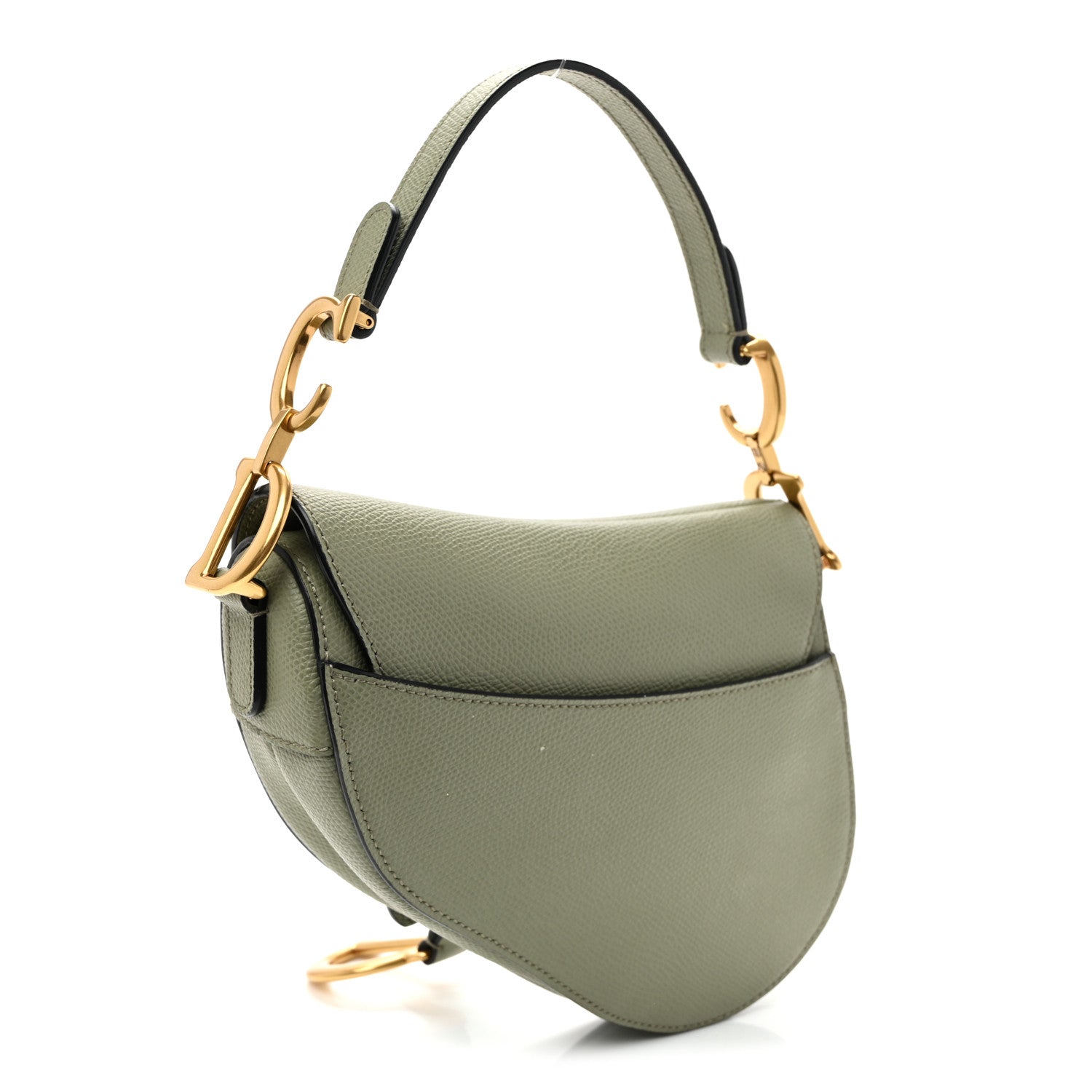 Christian Dior Grained Calfskin Mini Saddle Bag Sage Green 3 of 10