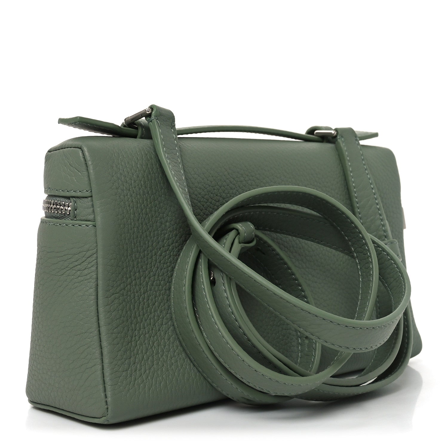 Loro Piana Grained Calfskin L19 Extra Pocket Pouch Sage Brush Leaves 3 of 10