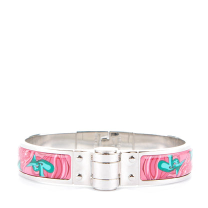 Hermes Enamel Printed Narrow Brides De Gala Hinged Bracelet S 1 of 5