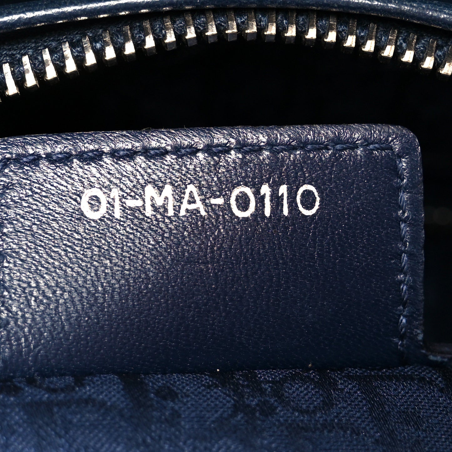 Lambskin Cannage Large Lady Dior Navy Blue