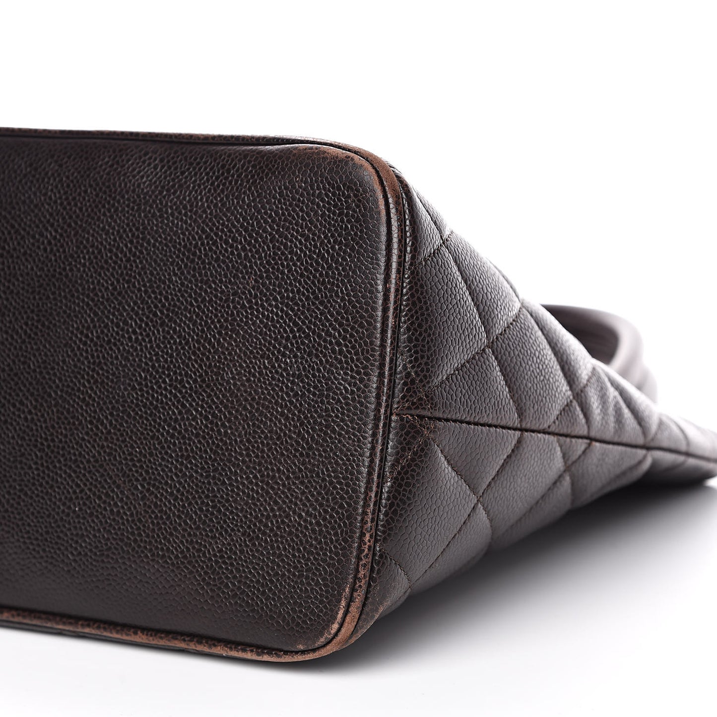 Caviar Quilted Medallion CC Tote Dark Brown