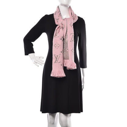 Louis Vuitton Wool Silk Logomania Shine Scarf Pink 2 of 4